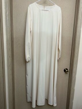 Modest Cream Maxi Dress - Size XL